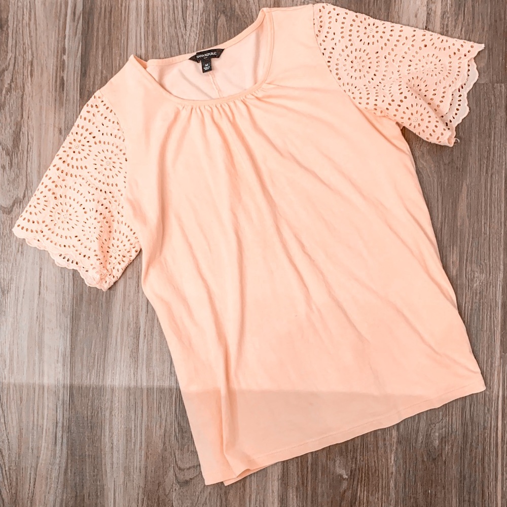 Banana Republic Lace Sleeve Top